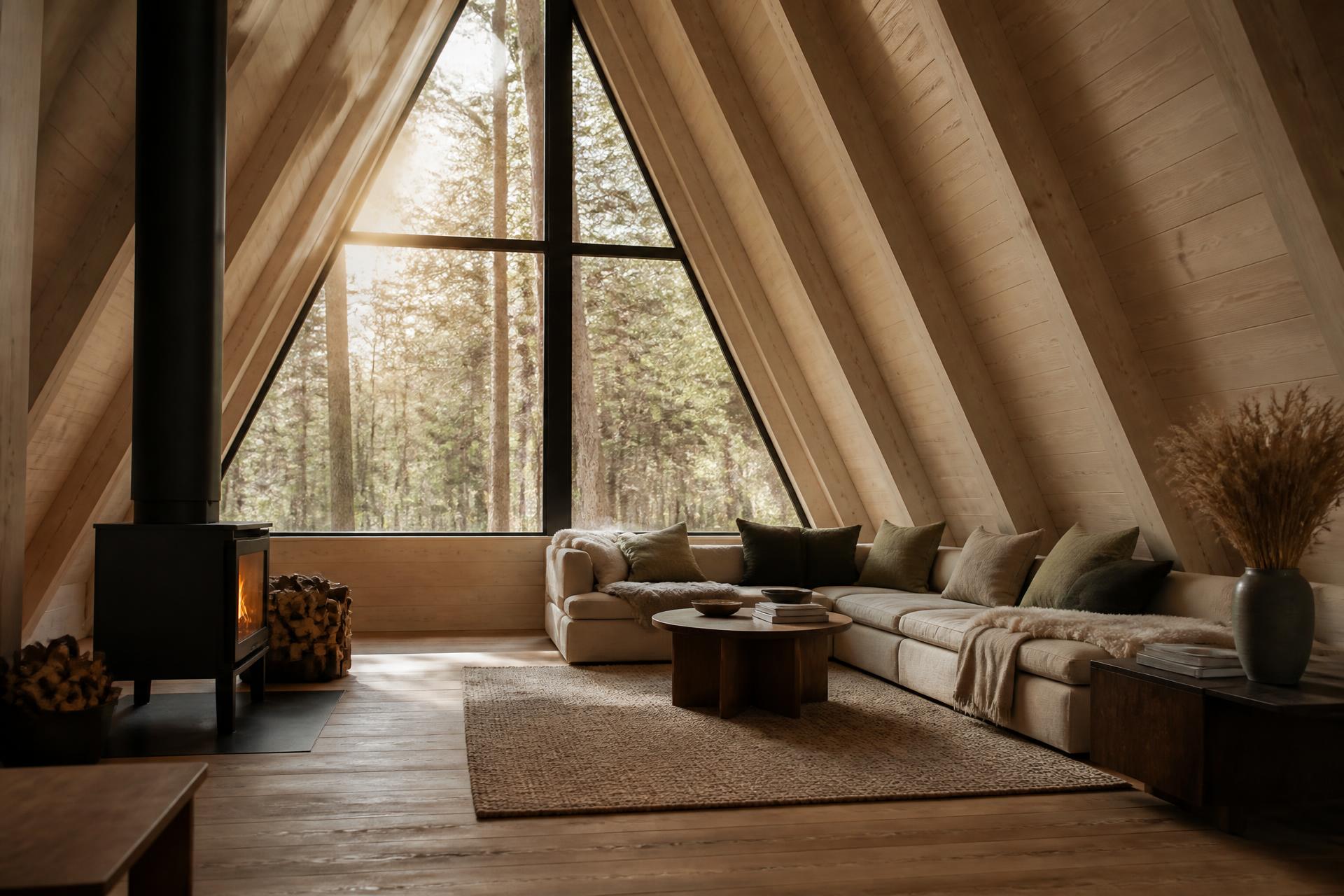 A-frame lodge interiør